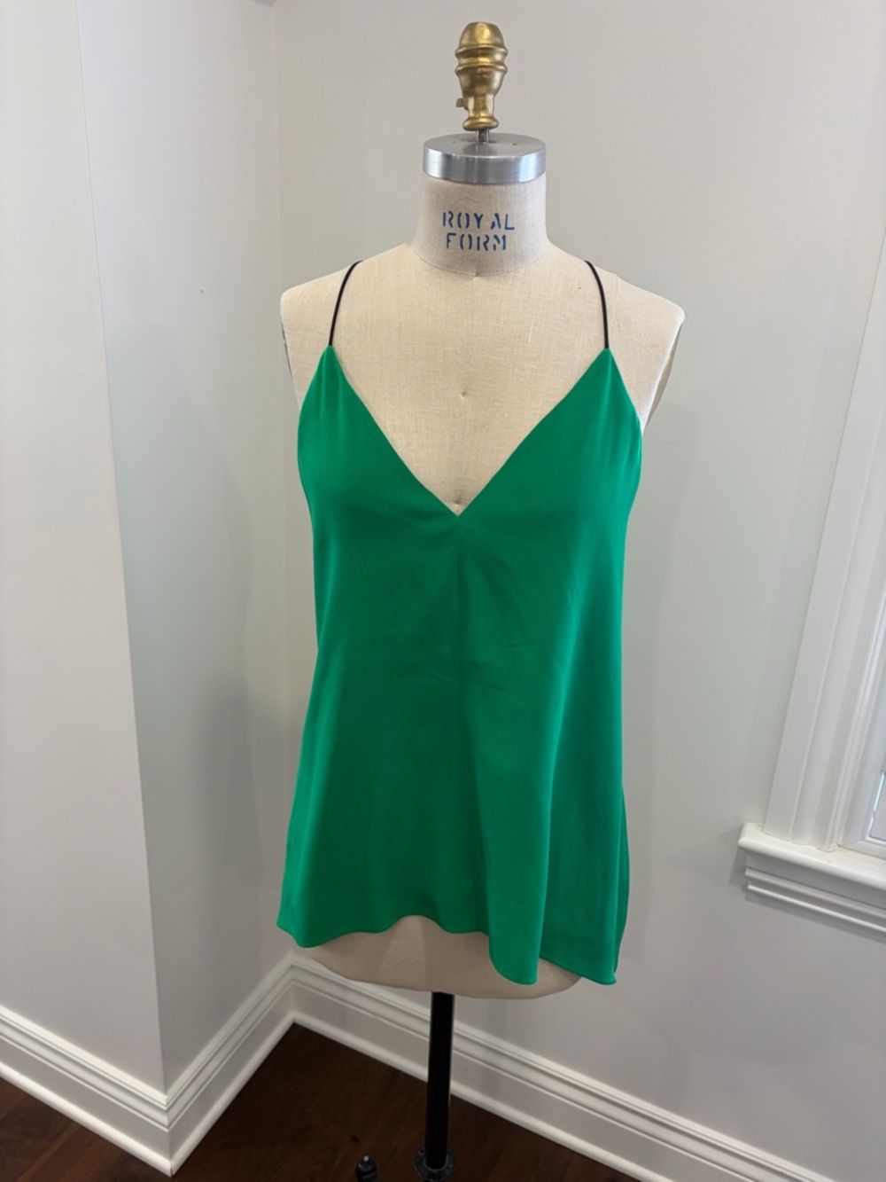 Milly green V-Neck Spaghetti Strap Women's Top